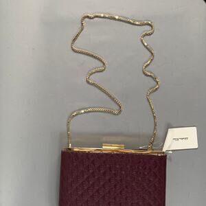 SALVATORE FERRAGAMO Purple Quilted Patent Clutch Bags
